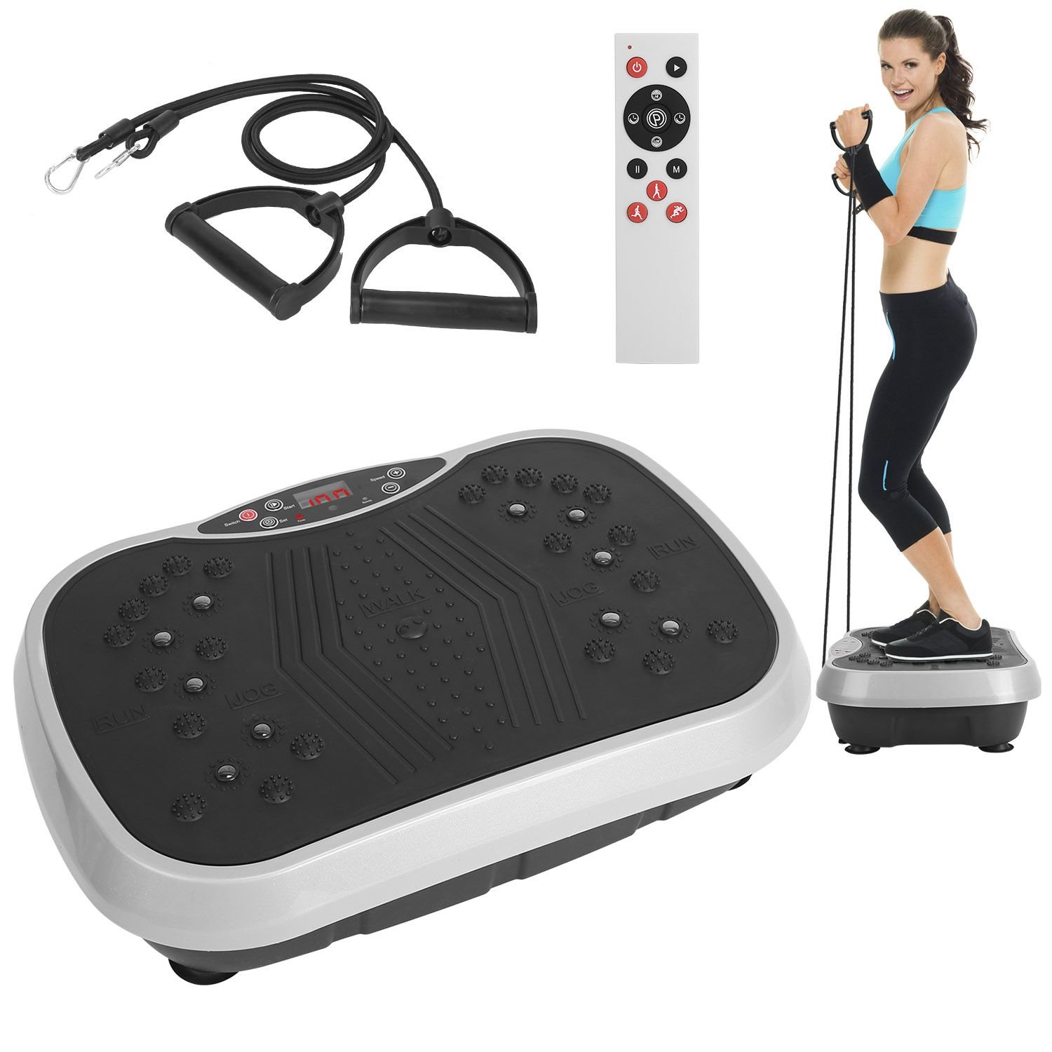 Vibration Plate Exercise Machine With Resistant Bands Remote Control Whole Body Vibration Platform Workout Equipment Home Fitness Training Equipm Vibration Plate Exercise Machine With Resistant Bands Remote Control Whole Body Vibration Platform Workout Equipment Home Fitness Training Equipm