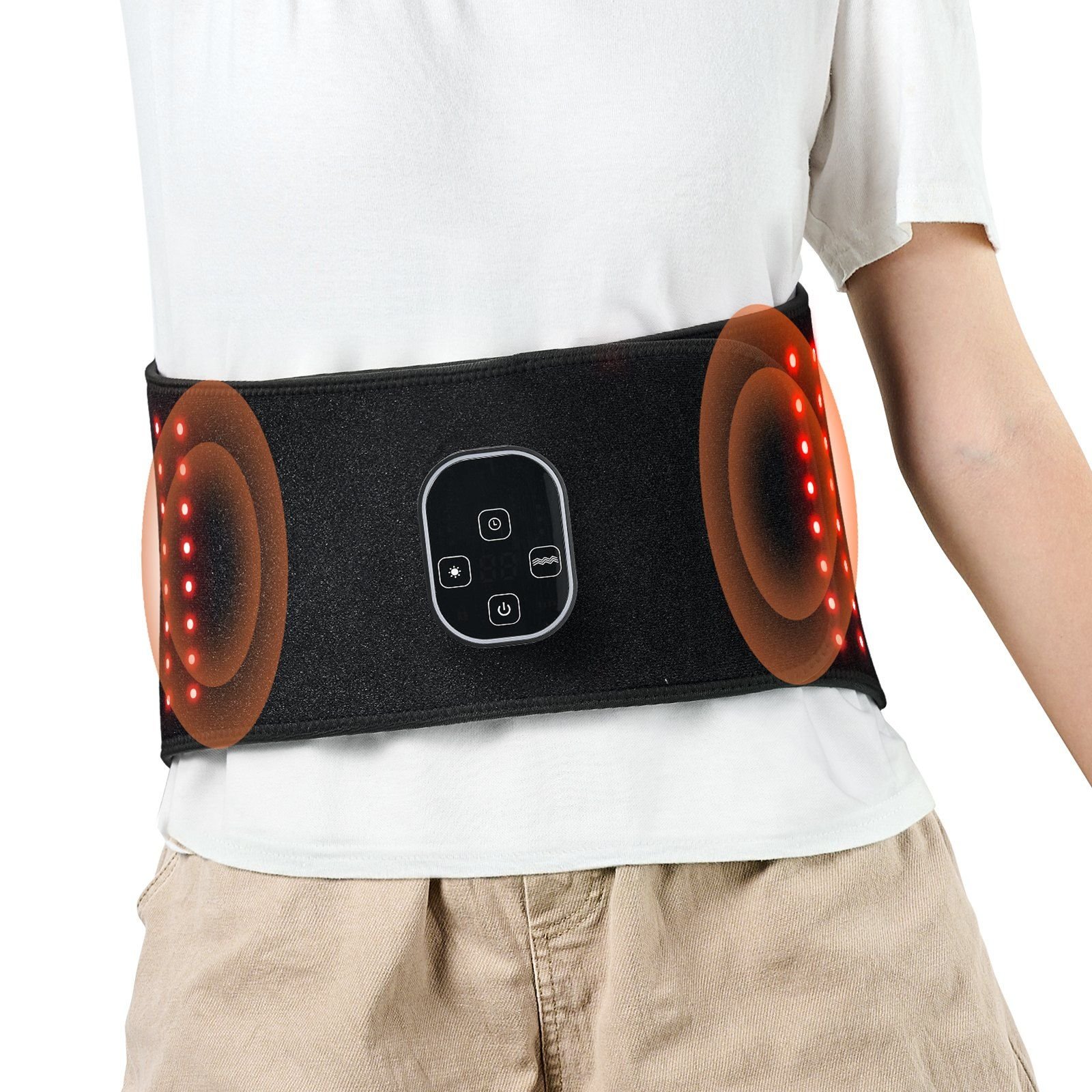 VEVOR Red Light Therapy Belt for Waist Shoulder, 660nm & 850nm Red Light Therapy Wrap Device with Timer, 80 LED, 3-Level Vibration & 10Hz Pulse VEVOR Red Light Therapy Belt for Waist Shoulder, 660nm & 850nm Red Light Therapy Wrap Device with Timer, 80 LED, 3-Level Vibration & 10Hz Pulse