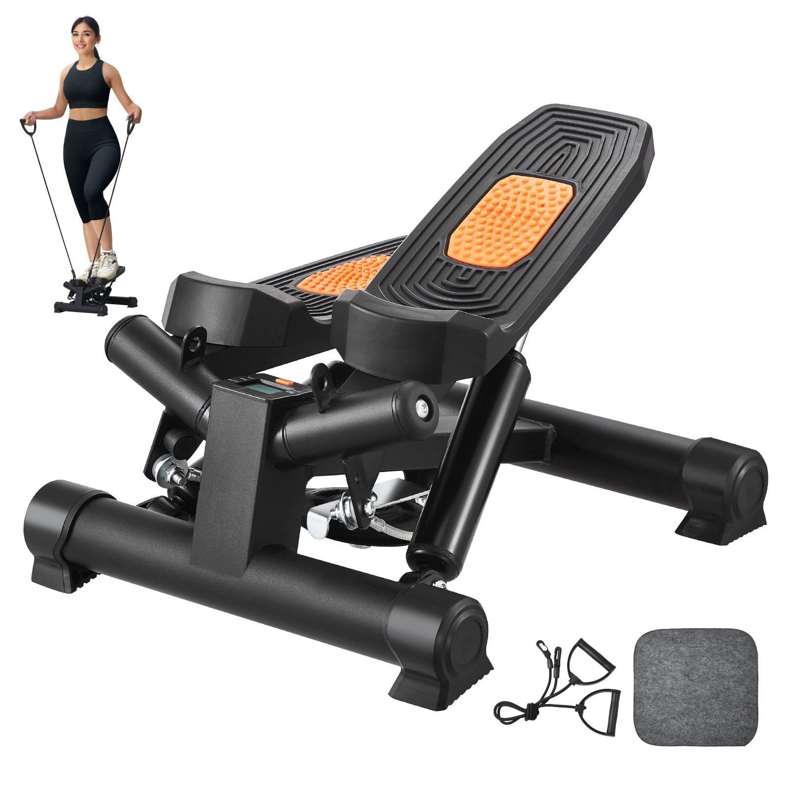 VEVOR Stair Stepper, Mini Stepper for Exercise at Home, Hydraulic Fitness Twist Stepper with Resistance Bands, Full Body Workout Cardio Equipment VEVOR Stair Stepper, Mini Stepper for Exercise at Home, Hydraulic Fitness Twist Stepper with Resistance Bands, Full Body Workout Cardio Equipment